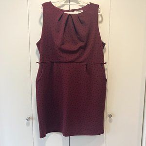 Modcloth Burgundy Polka Dot Dress